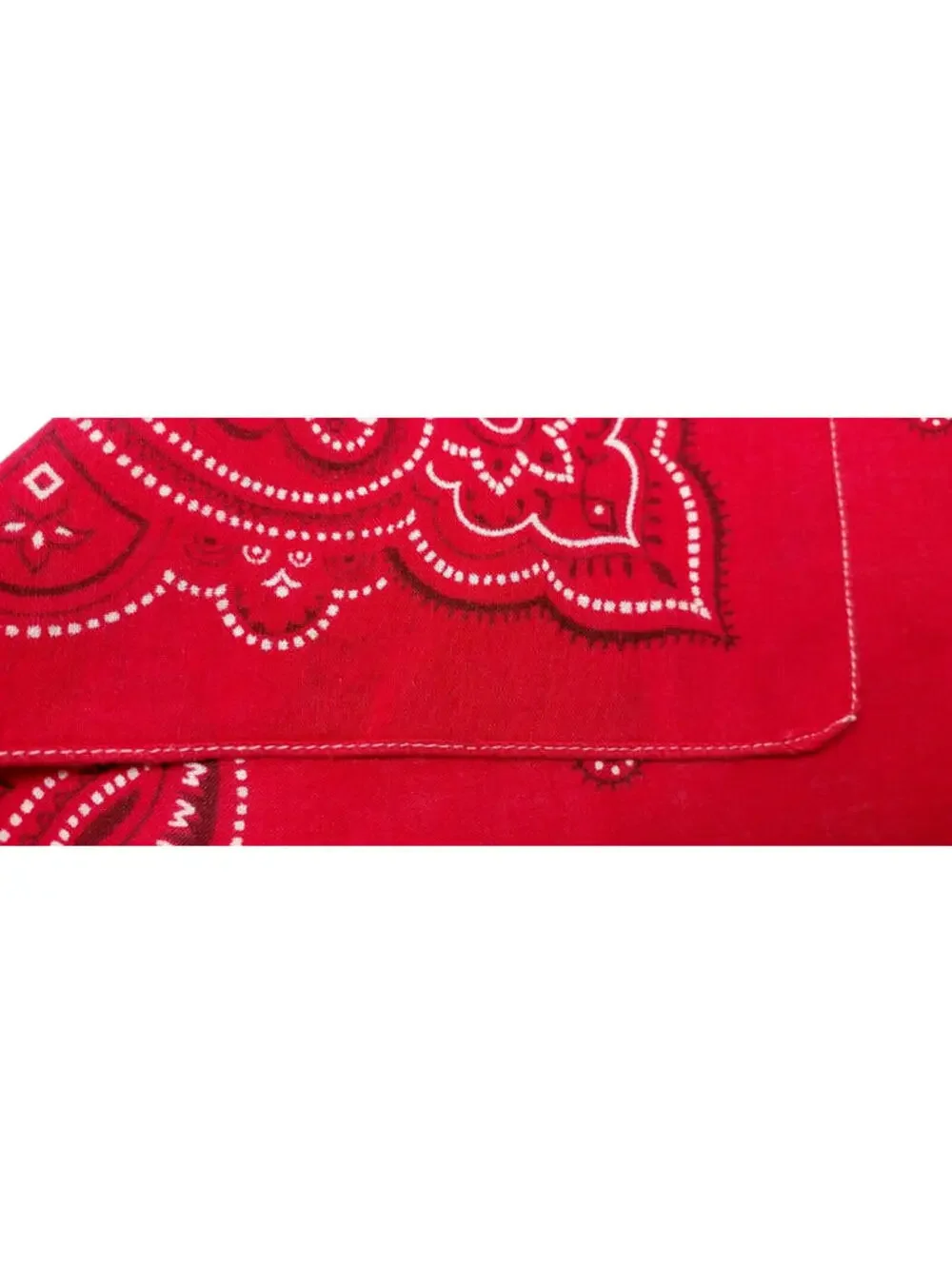 Vintage 30s 40s Red Cotton Bandana M M M's Salvage WASHFAST COLORS WHITE STITCH